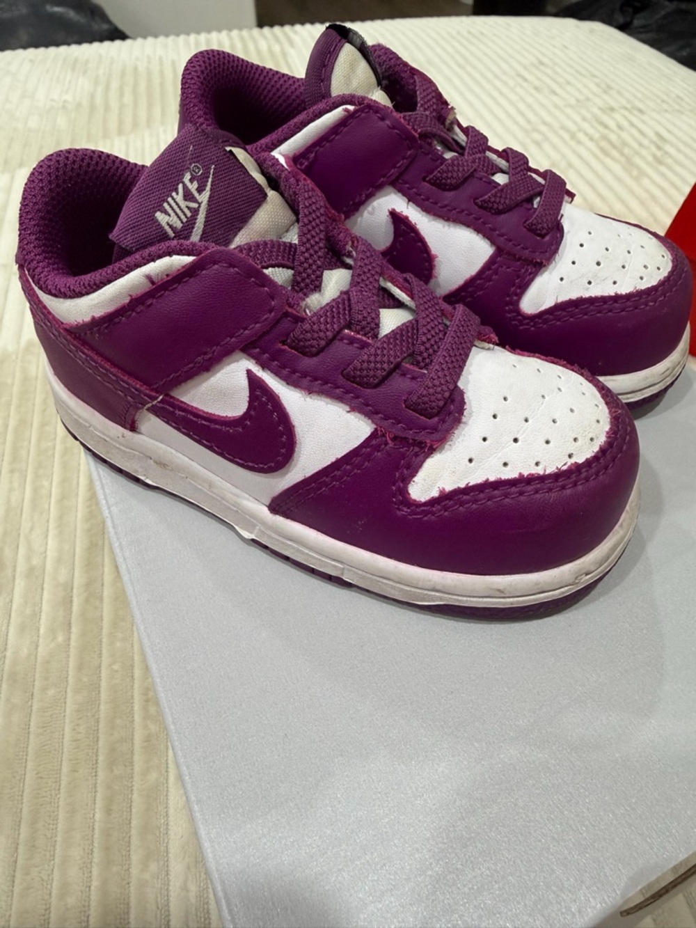 Toddler Purple and White Dunks 7C